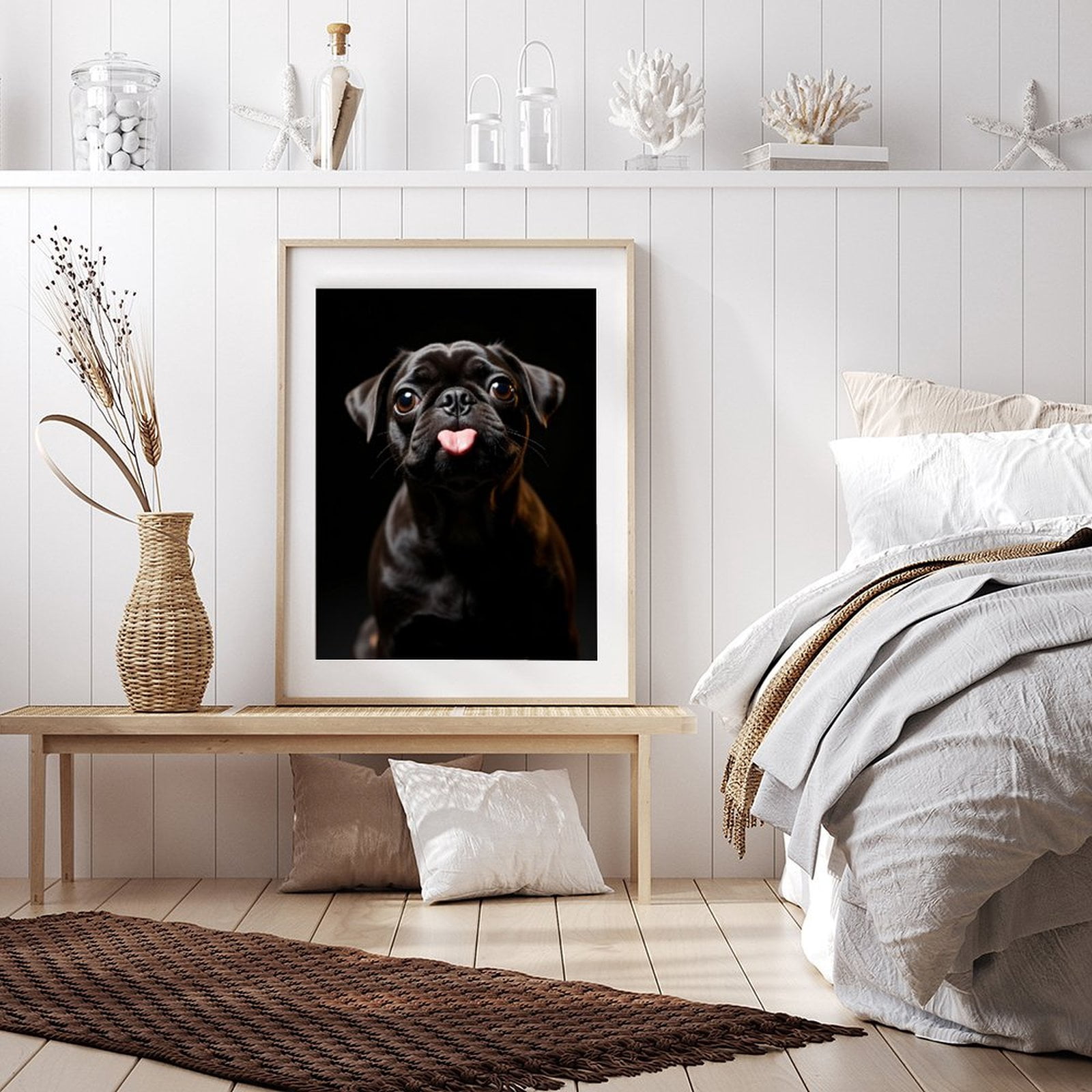 Diamond Art Kit for Adults, Adorable Pug Sticking Tongue Out Diamond Painting for Adults Beginners, DIY Diamond Art Painting Kits, 5D Diamond Painting Crafts for Home Decor 12x16 Frameless