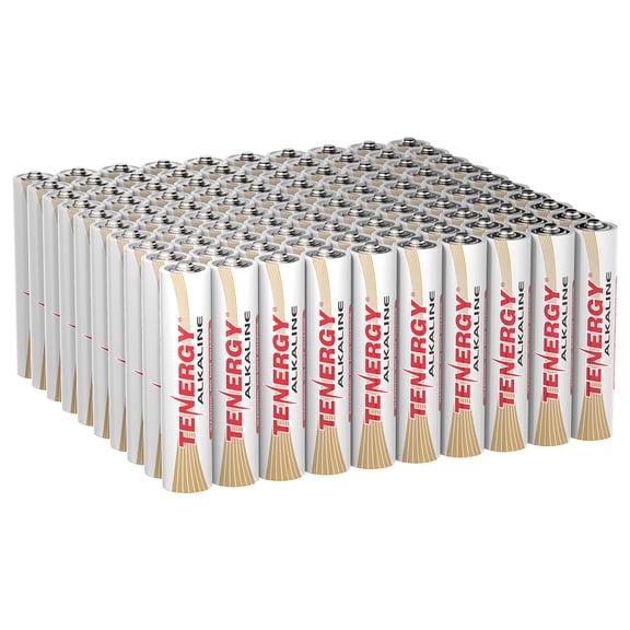 Tenergy AAA Alkaline Battery, 100 Count Long Lasting Power