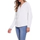 thumbnail image 4 of CAMISAS DE MANGA LARGA INSPIRE CHIC Blusa para Mujer Moda Casual 2025 Blusas de Punto Texturizadas Cuello en V XS Blanca, 4 of 5