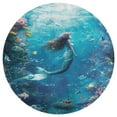 thumbnail image 3 of Mermaid Glitter Fish Scale Girls Round Rugs -Washable Non-Slip Small Round Area Rug Throw Soft Circle Rugs for Bedroom, Modern Print Indoor Carpet for Entryway Sofa Living Room, 3 of 6