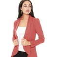 thumbnail image 4 of Women's Elegant Solid Stretch Open Front Long Sleeve Blazer Jacket, 4 of 5