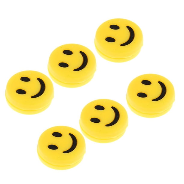 Nuevos y amortiguadores de vibraciones de raqueta de de silicona, 6 piezas de sonrisa amarilla shamjiam Amortiguadores de la vibración del silicón