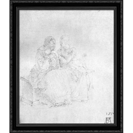 Anna selbdritt 28x32 Large Black Ornate Wood Framed Canvas Art by Albrecht Durer