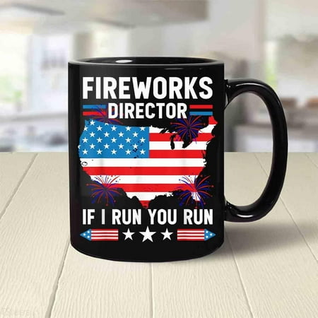 

Fun 4th Of July USA Flag Black Mug (Black 11oz)