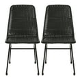 thumbnail image 2 of Dark Brown Rattan and Iron Dining Chairs (Pair) | Good for Coffee Breaks | Sit Comfortably for Short Breaks, 2 of 5