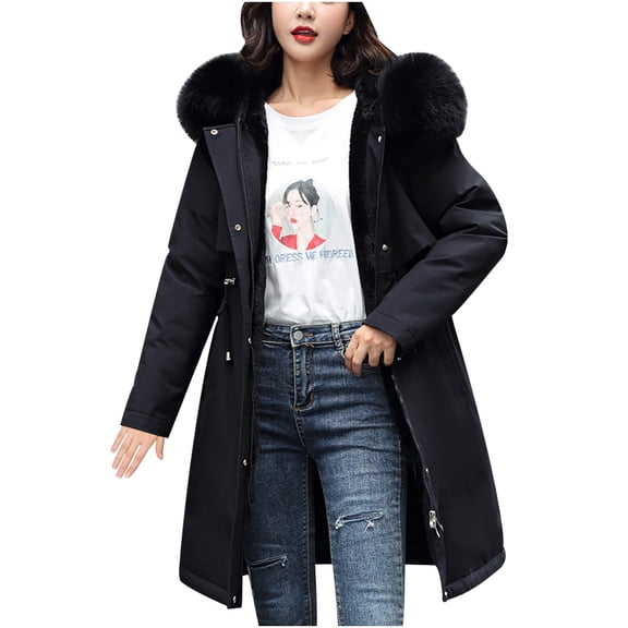 Honeeladyy Women Fashion Hooded Casual Zippers Loose Long Sleeve Bomber Warm Blouse Coat Tops