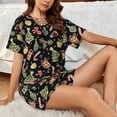 thumbnail image 4 of Fotbe Christmas Tree Decoration Conjunto de Pijama Estampado para Mujer, 2 Piezas, Ropa de Dormir con Camiseta de Manga Corta y Shorts Suaves-Large, 4 of 6
