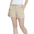 thumbnail image 2 of SEVEN7 Womens Beige Stretch Zippered Pocketed Utility Shorts 12, 2 of 3