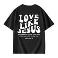 thumbnail image 4 of Girls Short T Shirt for Kids Girls Easter I Love Jesus Letter Soft Fit Breathable Trendy Clothes #Black 3-4 Years, 4 of 6