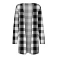 thumbnail image 3 of BODOAO Women's Casual Lightweight Cardigan Long Sleeve Open Front with Pockets Soft Open Front Cardigan Solid Color Outwear Plaid Print Cardigan Loose Midi Coat Outerwear for Home Holiday Grey Xxl, 3 of 5