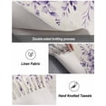 thumbnail image 5 of Purple Eucalyptus Leaves Bath Rug 2x3ft Woven Bathroom Entryway Runner Rug,Watercolor Spring Botanical Washable Living Room Hallway Bedroom Kitchen Carpet with Tassels,Indoor Outdoor Throw Doormat, 5 of 5