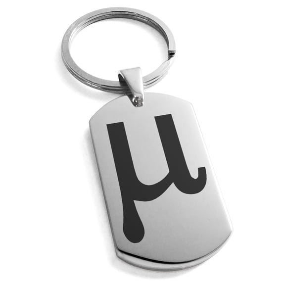 Stainless Steel Population Mean Mathematical Engraved Dog Tag Keychain Keyring