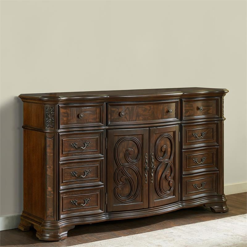 Royale Brown Cherry 9-Drawer Dresser - Walmart.com