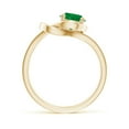 thumbnail image 2 of ANGARA Natural Solitaire Emerald Infinity Knot Engagement Ring in 14K Yellow Gold for Women (Size-6mm) | May Birthstone, Birthday, Anniversary, Jewelry Gift for Women | Natural Emerald Ring, 2 of 10