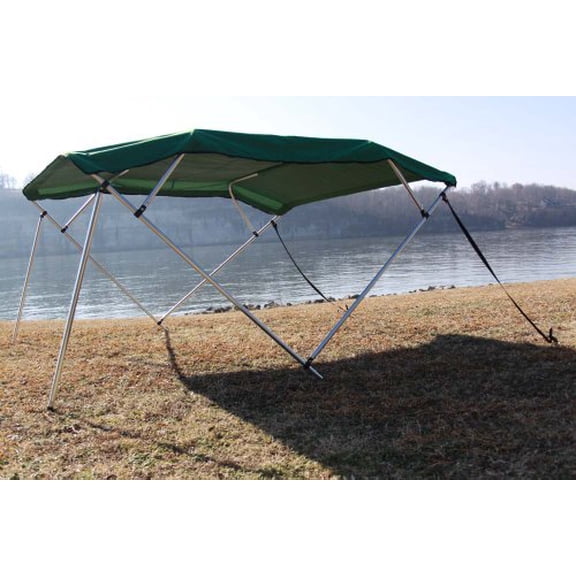 New GREEN Vortex Pontoon / Deck Boat 4 Bow Bimini Top 8' Long, 97-103" Wide, 54" High, Complete Kit, Frame, Canopy, and Hardware (FAST SHIPPING - 1 TO 4 BUSINESS DAY DELIVERY)