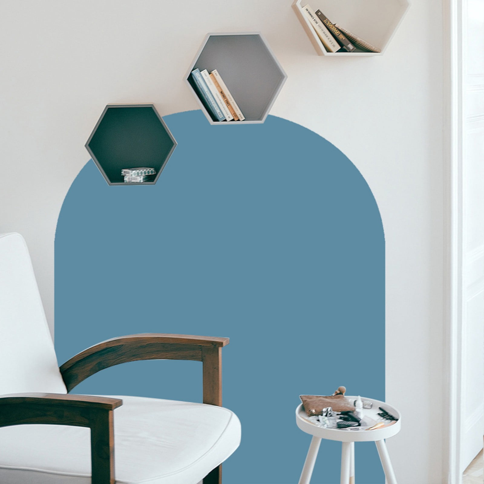 Boho Arch Wall Decals Decor, Premium Modern Tall Arch Wall Stickers Removable, Peel and Stick Boho Headboard Rent Friendly Wall DIY Art Murals for Bedroom Living Room
