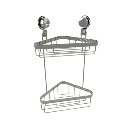 Wall Mounted Two Tier Corner Shower Caddy Storage Rack For Wall Mounted Two Tier Corner Shower Caddy Storage Rack For Bathroom Organizing With Stainless Steel Twist Lock Suction Cups By Somerset Home
