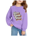 thumbnail image 2 of Wdgfv Boys Warm Sherpa Lined Hoodie Retro Graphic Print Boys Crewneck Sweatshirt Warm Pullover For Kids Holiday Christmas Casual Outfit Purple 10-12 Years, 2 of 3
