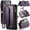 Purple, variant on Crossbody for iPhone 17 Pro Max Case Wallet【RFID Blocking】with 10-Card Holder Zipper Bills Slot, Soft PU Leather Magnetic Shoulder Wrist Strap for iPhone 17 Pro Max Wallet Case Women