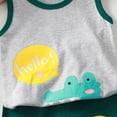 thumbnail image 4 of KPOPLK Toddler Baby Boys Shorts Set Shirt Short Sleeve Top Shorts Summer Outfits Clothes toddler girls and boys clothes(9-18 Months,Grey), 4 of 5