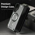 thumbnail image 5 of Allytechgroup Magnetic Phone Case for Samsung Galaxy A26 5G with Kickstand, Military-Grade Shockproof Armor Cover with MagSafe Ring, Anti-Scratch Slim Hard Back Case for Men & Women,Black, 5 of 5