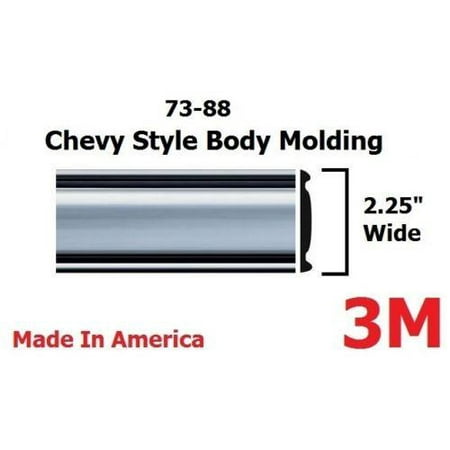 Truck Interior Trim - 1973-1987 GMC C/K Truck Suburban Chrome Side Body Trim Molding 2.25