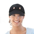 thumbnail image 5 of DALIX Cat Ears Hat Womens Cute Baseball Cap in Black, 5 of 6