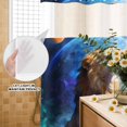 thumbnail image 3 of No Hook Shower Curtain, Aesthetic Lions Shower Curtains for Bathroom with See Through Top Window, Abstract Art Blue Moon Waterproof & Washable Bath Curtain Narrow 54"x78", 3 of 9
