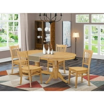 East West Furniture VAGR5-OAK-W Small Kitchen Dining Room Table & 4 Chairs, Oak