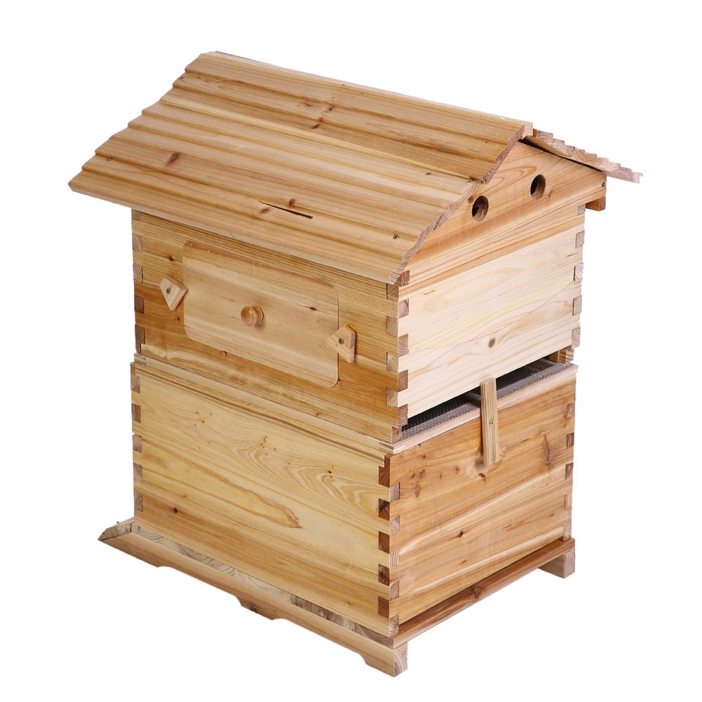 New Super Beehive Beekeeping Brood House Box For 7 Auto Honey Bee Hive Frames 
