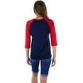 thumbnail image 2 of ToBeInStyle Women's Classic Two Color Cotton Baseball T-Shirts, 2 of 6