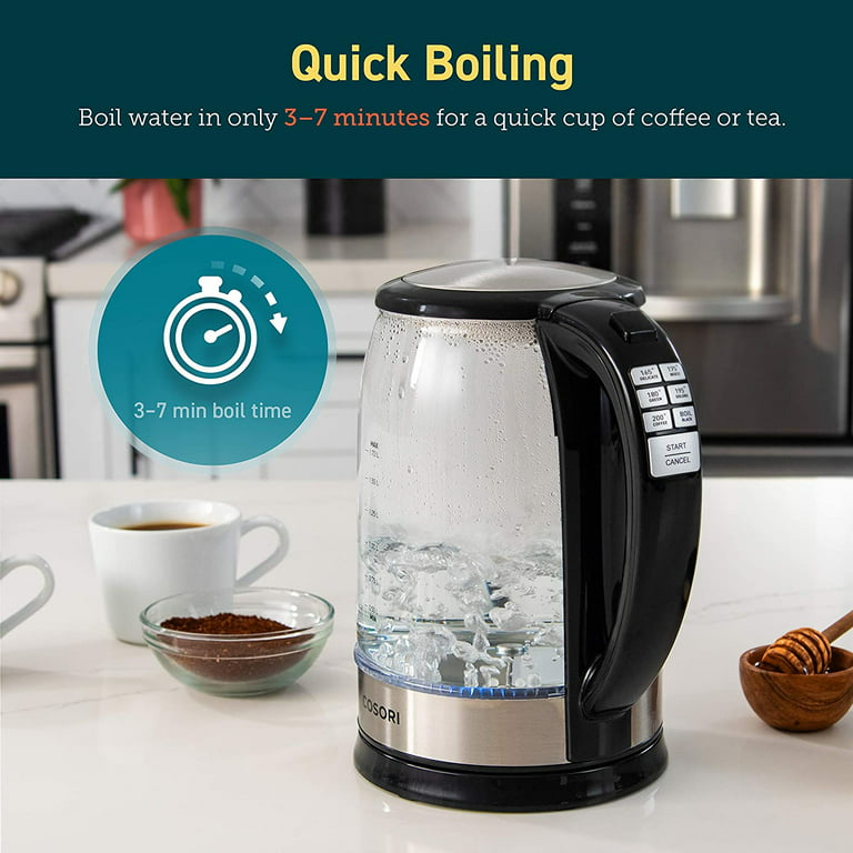 Cosori Electric Kettle Temperature Control with 6 Presets, 60min Keep Warm 1.7L Electric Tea Kettle & Hot Water Boiler, 304 Stainless Steel Filter