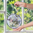 thumbnail image 6 of Butterfly Welcome Spring Suncatcher Stained Glass Style UV Printed Glass Garden Entrance Decor Round, 6 of 8