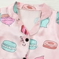 thumbnail image 5 of Kids Silk Pajamas Girls Toddler Girls Floral Silk Pajamas Set Summer Short Sleeve Button Up Top Shorts 2Pc Satin Sleepwear Set Pajamas for Girls Pink 18 Months-24 Months, 5 of 7