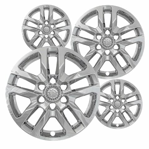 18" Chrome Wheel Skins Set Compatible with 2019-2021 Chevy Silverado 1500, 2021-2024 Suburban LT, LS, Tahoe LT, LS, 2022-2025 Silverado 1500 RST, High Country, LT, ZR2 & Impostors
