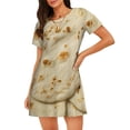 thumbnail image 1 of Disketp Taco Tortillas para Camisón Corto de Manga Corta para Mujeres, Camisón Cómodo con Escote Redondo, Bonito y Confortable, 1 of 6