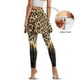 thumbnail image 3 of FUIALDOLG Brown Cheetah Animal Skin Skirt with Leggings for Women Skirted Capri Tennis Leggings Lady High Waisted Winter Yoga Pants with Pocket,Size S, 3 of 7