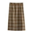 thumbnail image 2 of Womens Skirts, Women's Retro Woolen Plaid Skirt, Women's Winter Mid Length High Waisted Woolen Skirt, Long Skirt Clearance under 10 $ XL-4XL, 2 of 3