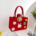 thumbnail image 3 of Sywqhk Bolso De Fieltro Tote Kids Cute Cartoon Top-Handle Daily Shoulder Bag (Rojo) Sywqhk Para estrenar, 3 of 4