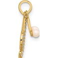 thumbnail image 2 of 14K Yellow Gold Polished Cz And Freshwater Cultured Pearl Music Notes Pendant (Width 5.2) (Length 16.9) - Jbsp, 2 of 5