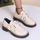 thumbnail image 4 of Xucatan Women's British Style Leather Loafers, Fashion Lace-Up Low Top Shoes with Mid Heel, Comfortable Casual & Dressy Oxfords for Women Gift, 4 of 7