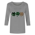 thumbnail image 4 of TaTaai St. Patrick's Day Casual Fashion Print Blouses For Women 3/4 Sleeve Round Neck Loose Fit Stretchy Breathable Spring Winter Daily Tops Gift, 4 of 4
