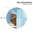thumbnail image 2 of Naloa Funny Cat Taking a Bath Leather Coasters for Drinks, Durable Drink Coasters 4 Set for Tabletop Protection, Luxurious Home Décor and Housewarming Gift ( {designName})Round Shape, 2 of 6