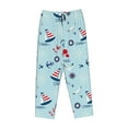 thumbnail image 4 of Naloa Sailboats Anchors Print Women’s Ultra-Soft Comfy Pajama Lounge Pants with Pockets & Drawstring, 4 of 8