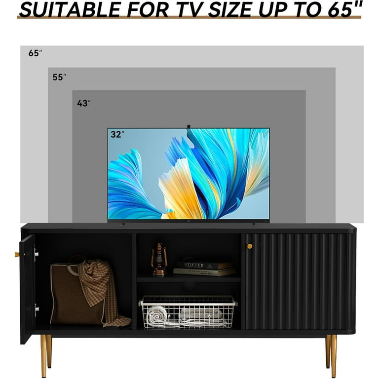 ARTPOWER Mobile TV scanalato da 55 pollici, supporto TV moderno Mid