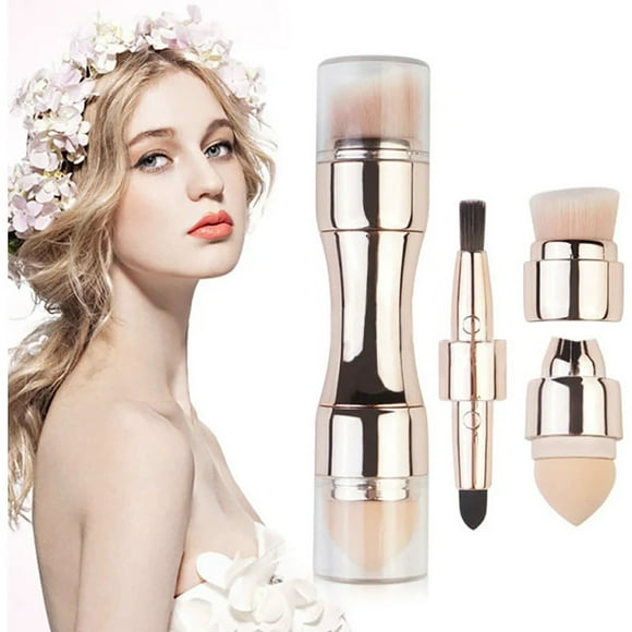 Pinceau de Maquillage Multifonction Ensemble Cosmétique - Pinceau de Maquillage de Voyage 4 en 1
