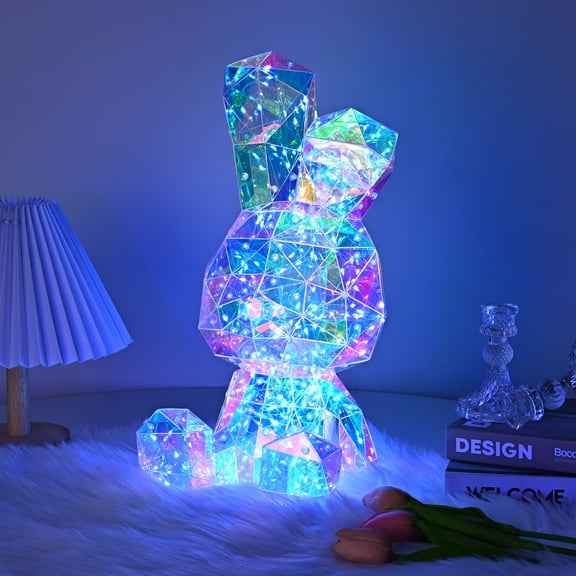 Gingprous LED Bunny Night Light Rabbit Lamp Bedside Bunny Light Lamp Kids Decoration Boys and Girls Lamp Rabbit Night Light Easter Decor Gift