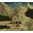 thumbnail image 2 of Domenico Veneziano 22x20 Black Ornate Framed Double Matted Museum Art Print Titled: Saint John in the Desert (C. 1445-1450), 2 of 5