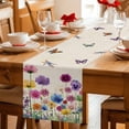thumbnail image 5 of Vintage Flowers Table Runner 90 Inches Long Farmhouse Dress Scarves, Watercolor Butterfly Dragonfly Daisy Beige Dining Tablerunner for Coffee Table/Kitchen Island/Party Décor, 13" x 90", 5 of 8