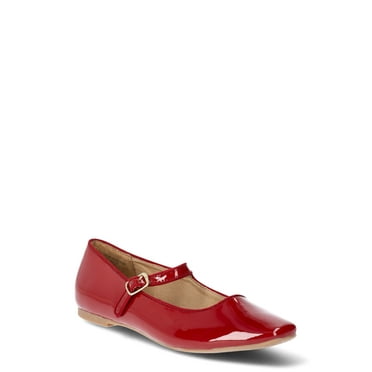 Time and Tru Women's Faux Leather Mary Jane Flats, Sizes 6-11